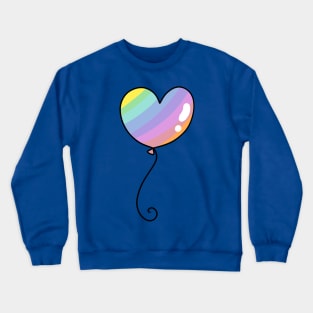 Rainbow Pastel Heart Balloon Crewneck Sweatshirt